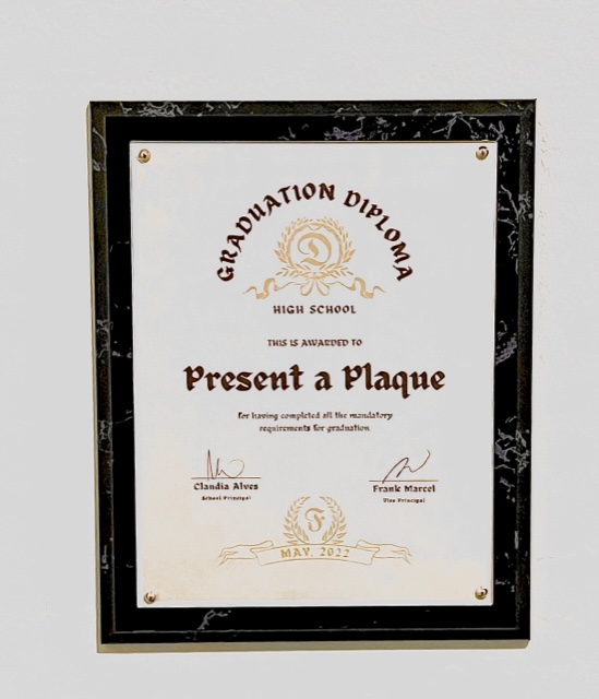 Black Marble Plaque Kit with Clear Acrylic - Portrait