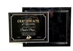 Black Marble Pocket Plaque with Clear Acrylic