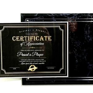 Black Marble Pocket Plaque with Clear Acrylic
