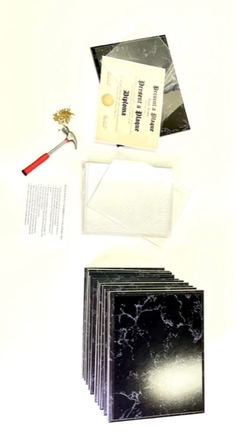 Bulk Black Marble Plaque Kit with Clear Acrylic