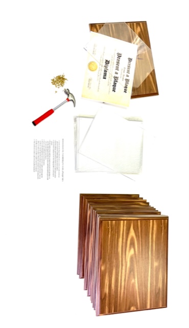 Bulk Walnut Plaque Kit with Clear Acrylic