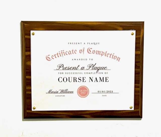 Walnut Plaque Kit with Clear Glass - Landscape