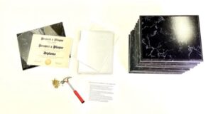 Bulk Black Marble Plaque Kit With Clear Glass